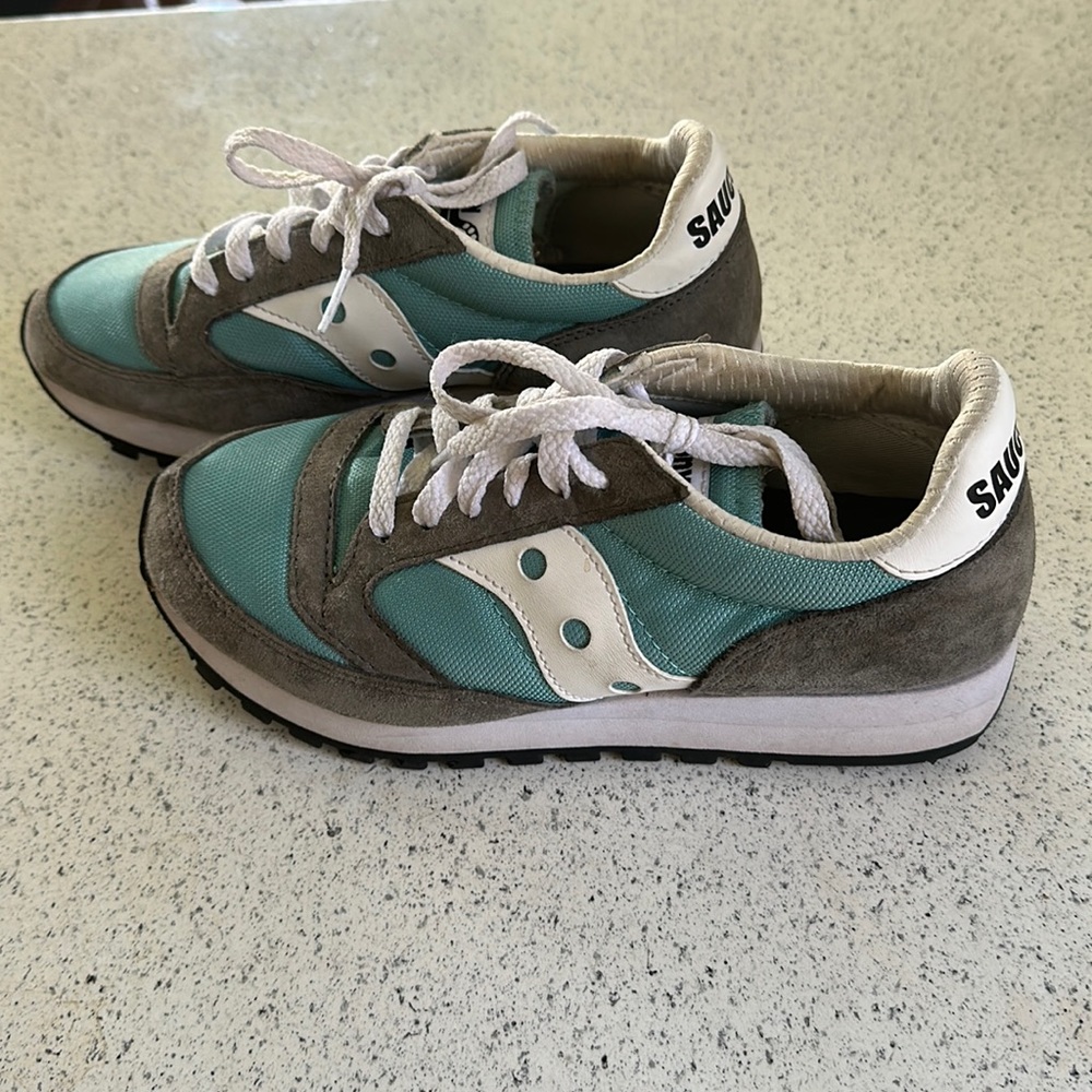 Saucony Women's Aqua and Charcoal Sneakers
